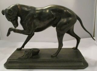 Greyhound Carl Kauba Style Cast Metal Bronze Statue - Unsigned