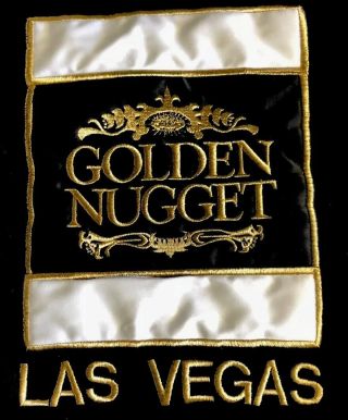 Vtg Las Vegas Satin Logo Gold Stitching Sweater SzM Casino Golden Nugget Mirage 3