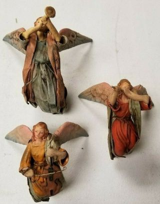 Set Of Three Vintage Italian Neapolitan Creche Dolls Angels