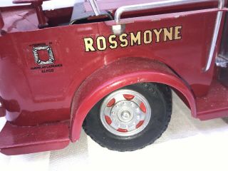 Vintage 1950 ' s Doepke Model Toys ROSSMOYNE Pumper Fire Truck 8