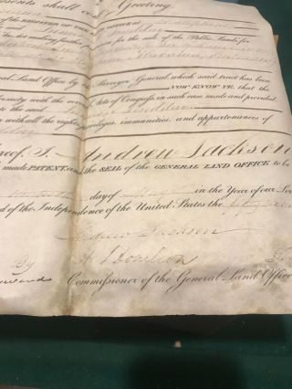 Signed President Andrew Jackson Land Grant Rare 5/13/1833 Document 7th Us Pres 3
