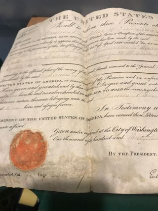 Signed President Andrew Jackson Land Grant Rare 5/13/1833 Document 7th Us Pres 5