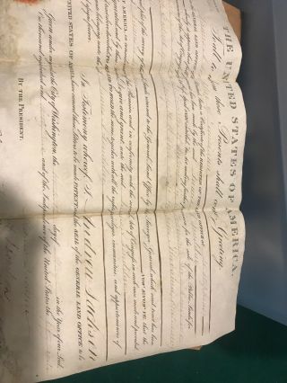 Signed President Andrew Jackson Land Grant Rare 5/13/1833 Document 7th Us Pres 6