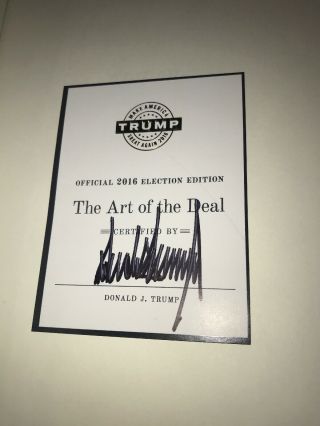 President Donald J.  Trump Signed Official 2016 Election Edition Art Of The Deal