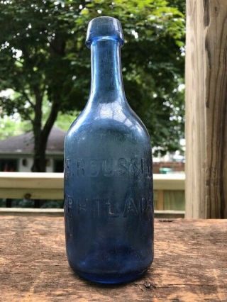 E.  ROUSSEL PHILADA cobalt,  pontiled,  mineral water soda from Philadelphia,  Pa 5
