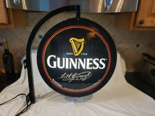 Guinness Double Faced Globe Beer Pub Indoor Outdoor Light Bar Sign