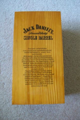 Vintage Jack Daniels Single Barrel Wooden Display Box.  Rare.  with brass sign 3