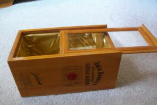 Vintage Jack Daniels Single Barrel Wooden Display Box.  Rare.  with brass sign 6
