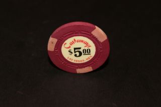 Rare Castaways $5 Casino Chip Las Vegas Rated J