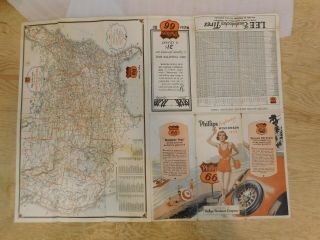 1933 Wisconsin And Vicinity Road Map Phillips 66 Oil Gas Route 66