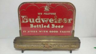 1940s Raymond M Price Reverse Painted Budweiser Bottled Beer Sign - 2