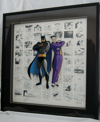 Mark Hamill Signed Batman / The Joker Animated Seris Wb Storyboard Lithograph