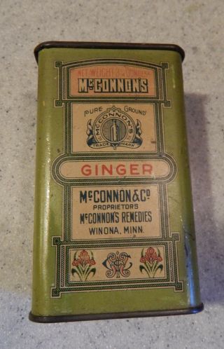 Early Mcconnon & Co.  Ginger Spice Tin Winona,  Minn Mn Minnesota