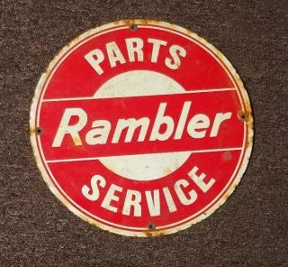 Vintage Rambler Parts And Service Porcelain Sign