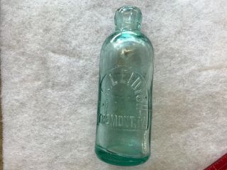A Vintage Blob Top Aqua Embossed Bottle H.  A.  Leidich Tremont,  Pa.