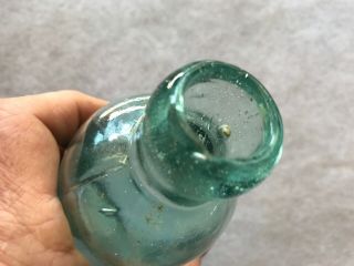 A Vintage Blob Top Aqua Embossed Bottle H.  A.  Leidich Tremont,  Pa. 6