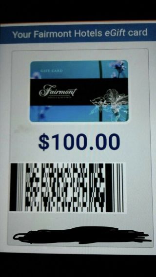 $500 In Fairmont Hotel Egift Cards For $200 Immediate Email Delivery