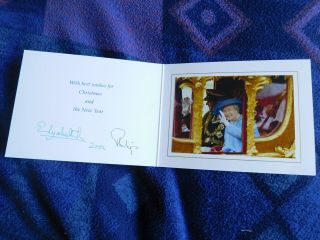 Queen Elizabeth Ii And Prince Philip Rare 2002 Christmas Card
