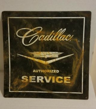 Vintage Cadillac Authorized Service Tin Sign