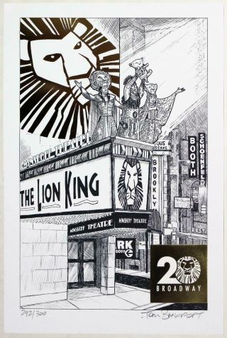 The Lion King 20th Anniversary Tom Bancroft Signed & Numbered Print