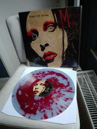 Marilyn Manson ‎unique Liquid Bloody Filled Oil Inside Vinyl Lp Trail Of Blood