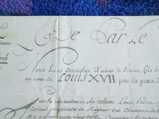 LOUIS XVIII of France 1793 RARE signed document in the revolution 2