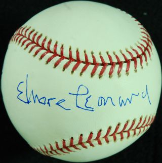 Elmore Leonard Single - Signed Oml Baseball (psa/dna)