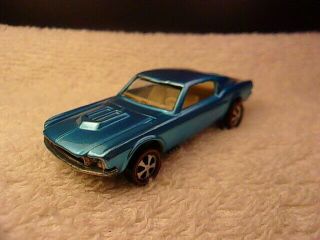 Hot Wheels Redline 1968 Us Ice Blue Custom Mustang - Restored