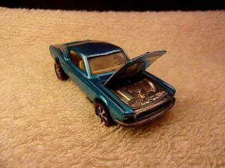 Hot Wheels Redline 1968 US Ice Blue Custom Mustang - Restored 4