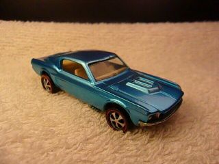 Hot Wheels Redline 1968 US Ice Blue Custom Mustang - Restored 5