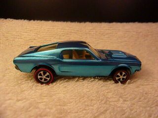 Hot Wheels Redline 1968 US Ice Blue Custom Mustang - Restored 6