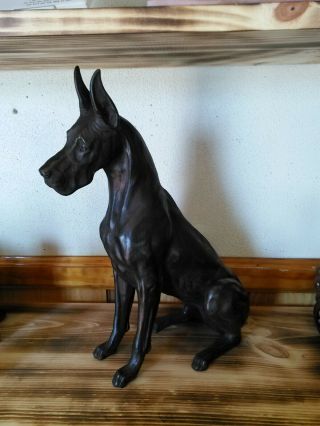 Tony Acevedo Cast Bronze Great Dane Female Dog Figurine 12 1/2 H X 10 1/2 L