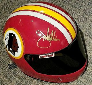 Joe Gibbs & Bobby Labonte Signed Washington Redskins Racing Helmet Autographed