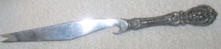 Vintage Reed Barton Mirrorstele Sterling Silver Handle Bar Knife 8.  5 ",  Can Opener