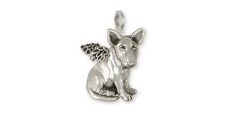 Bull Terrier Angel Pendant Handmade Sterling Silver Dog Jewelry Bu9 - Ap