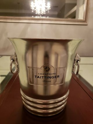 Vintage Taittinger Reims Champagne Ice Bucket Aluminum Made In France