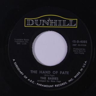 Babies: The Hand Of Fate / You Make Me Feel Like Someone 45 (pressing Bubbles -
