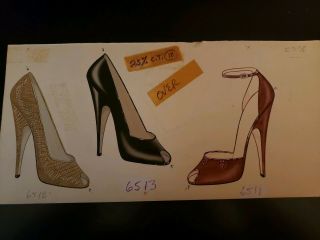 Concept Art W/markups - Advertising - Fashion Shoes - 3 Designs - Heels Opentoe