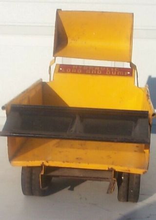 Vintage Structo Hydraulic Load & Dump Truck - Steel 6 Wheel Black Yellow 21 