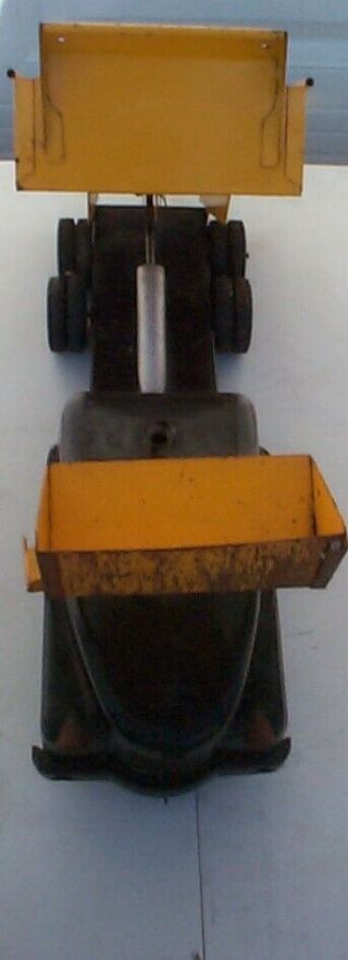 Vintage Structo Hydraulic Load & Dump Truck - Steel 6 Wheel Black Yellow 21 