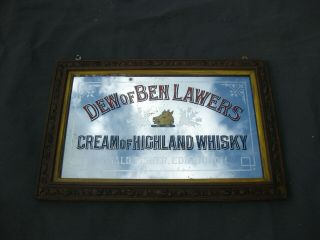 22144 Old Glass Mirror Nto Enamel Sign Scotch Whisky Bottle Advert Ben Lawyer