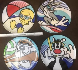 Taz,  Tweety,  Bugs & Sylvester Collectors Plates 10” 95’warner Bros.  Looney Tunes