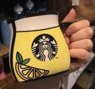 Starbucks 2018 China Summer Orange Fruit 12oz Mug Cup Yellow