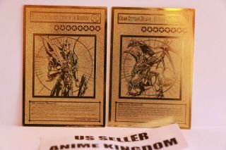 Usa Seller Anime Black Luster Soldier & Chaos Emperor Dragon Golden Metal Card