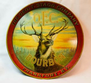 1900 Ofc Kentucky Bourbon Stagg Company Deer Tray Rare