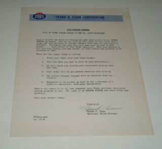 1960 Fleer Dubble Bubble Gum Promotion Retailer Letter