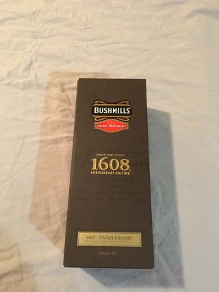 Bushmills Whiskey 1608 Bottle And Collectors Box,  400th Anniversary Limited Edit