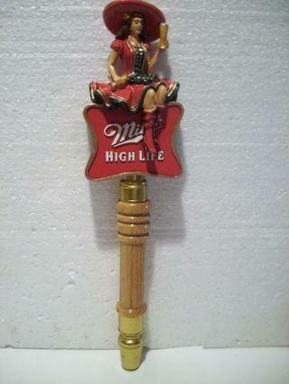 Vtg Miller High Life Lady Sitting On The Moon Beer Tap Handle/knob