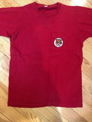 Vintage Exxon Tshirt Red With Tiger - Early 1970’s Collectors
