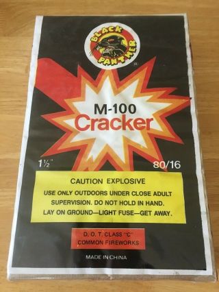 Black Panther M - 100 80/16 Dot Firecracker / Fireworks Brick Label